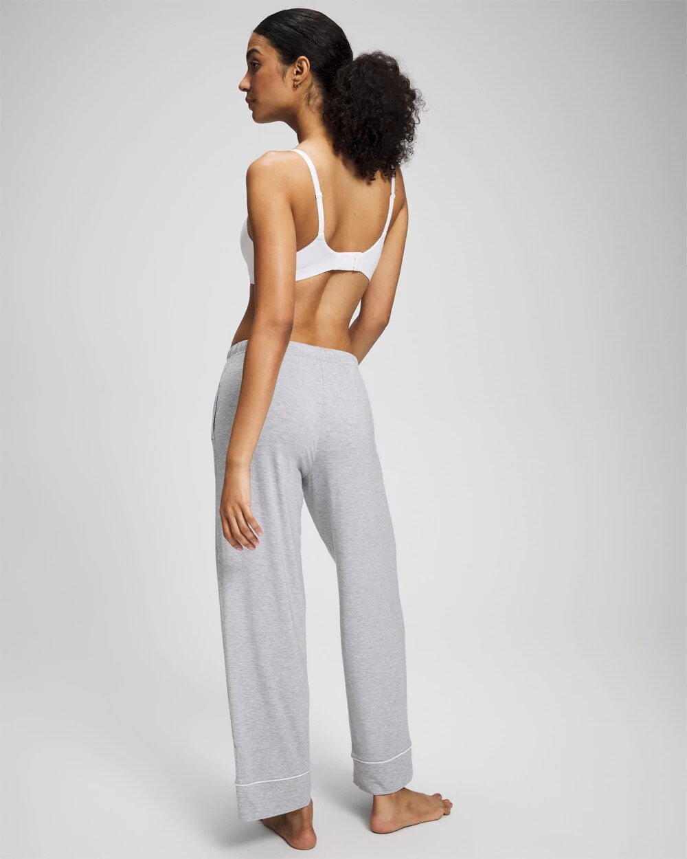 HEATHER OPAL GRAY Solid Piped Pajama Pants