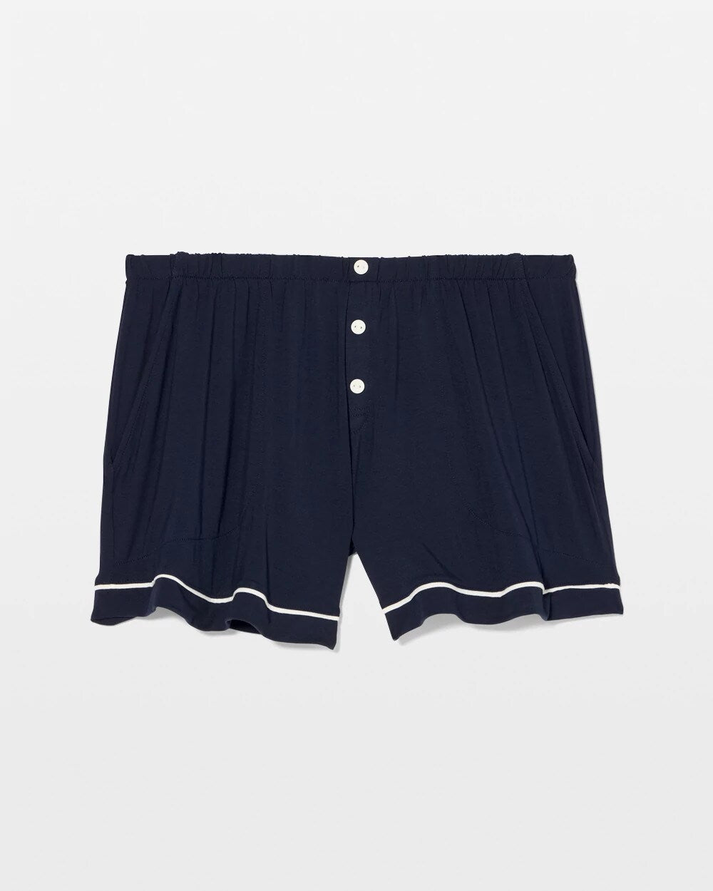 NIGHTFALL NAVY Solid Piped Pajama Shorts