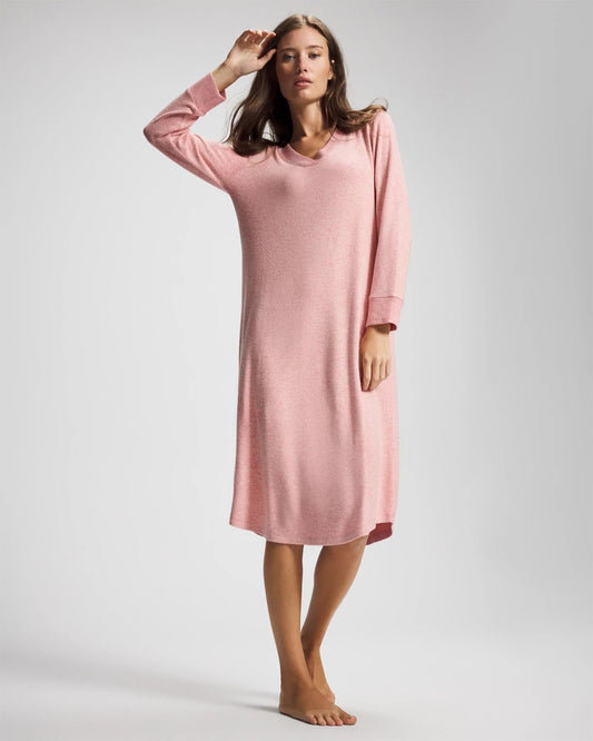 CAMEO PINK/DUSTY ROSE Long Sleeve Midi Sleepshirt