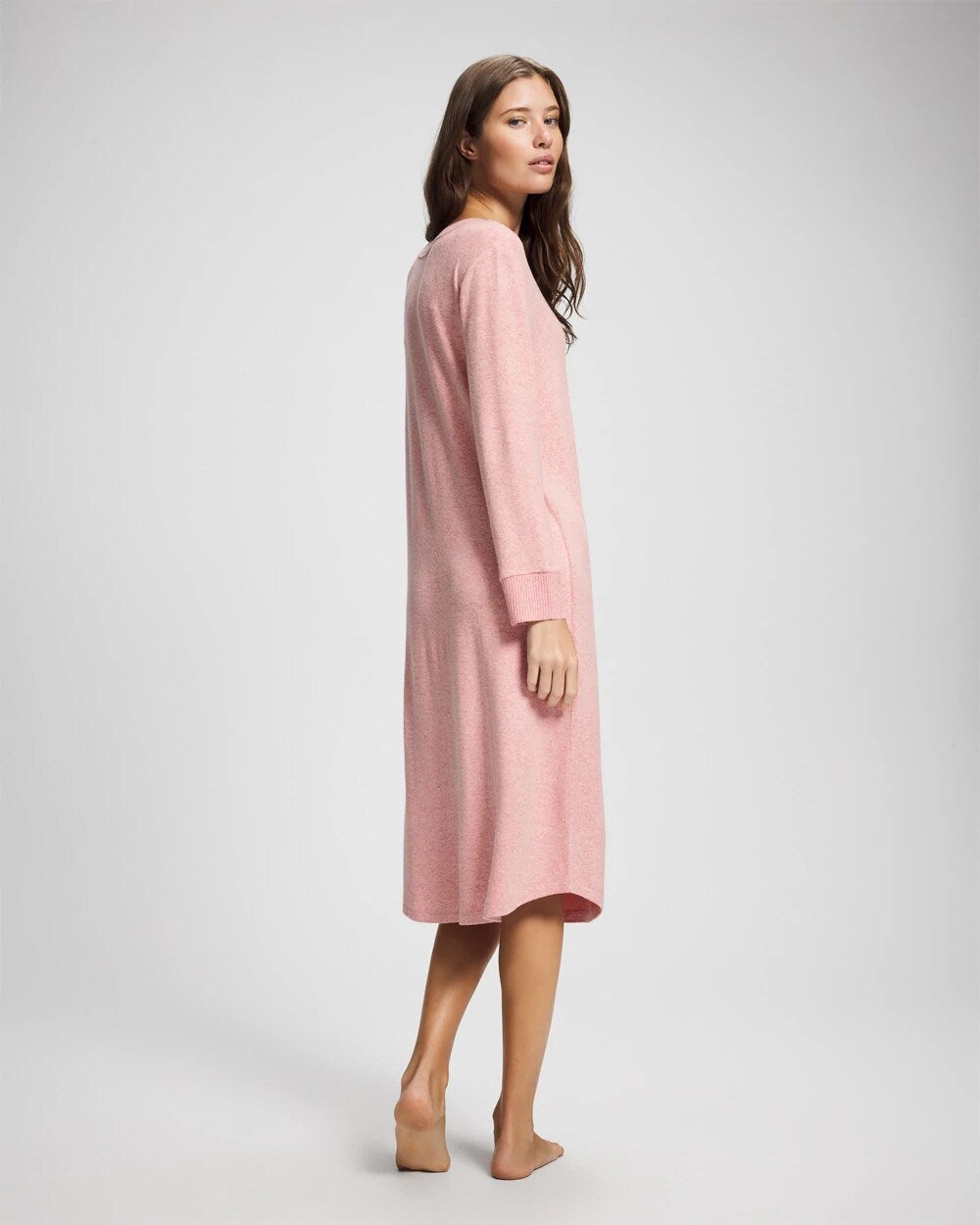 CAMEO PINK/DUSTY ROSE Long Sleeve Midi Sleepshirt