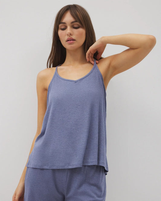 HEATHER DUSK Lightweight Rib Knit Pajama Cami