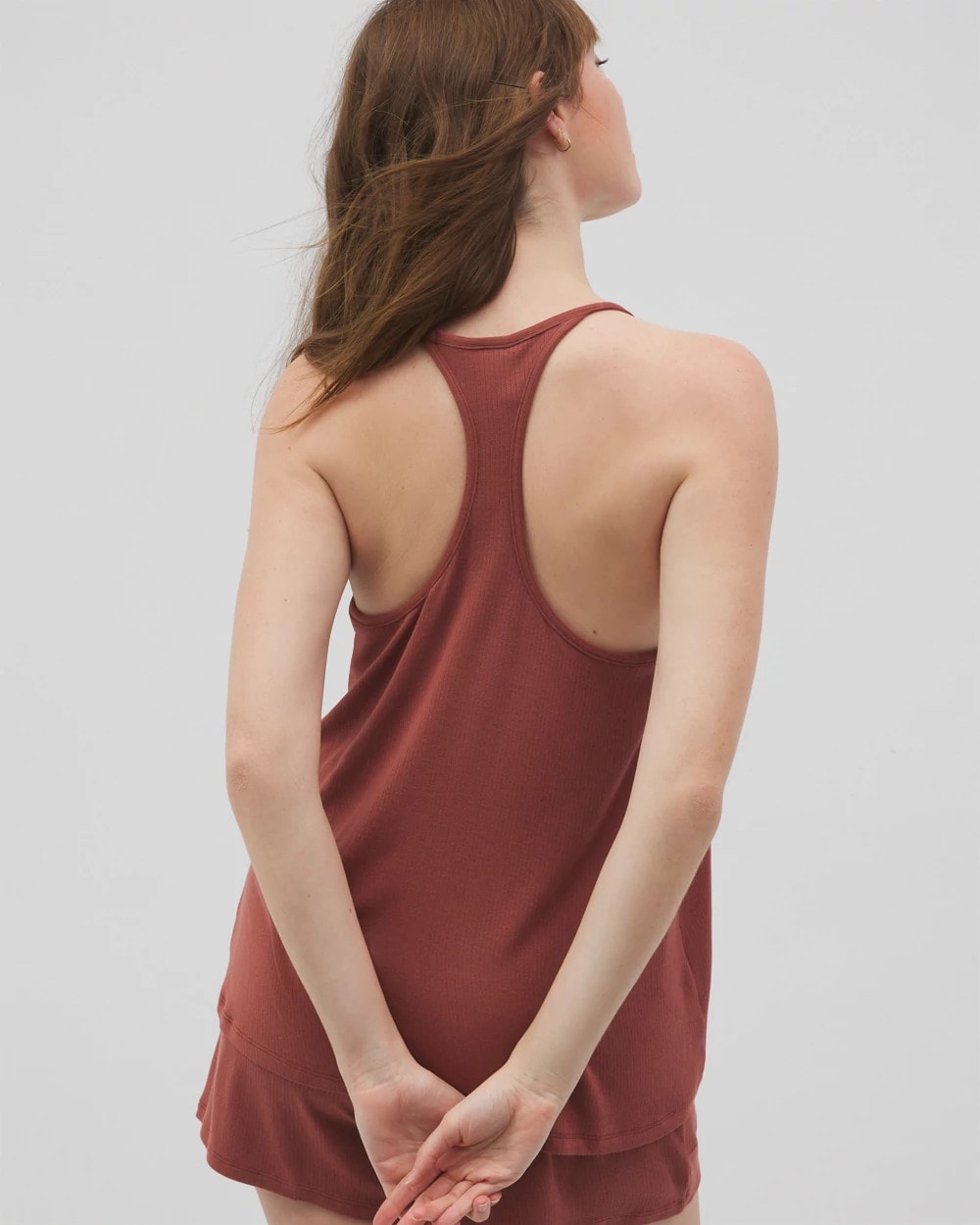 SPICED MAHOGANY Lightweight Rib Knit Pajama Cami