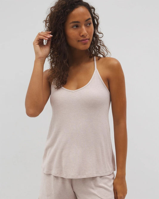 HEATHER BARELY THERE Lightweight Rib Knit Pajama Cami