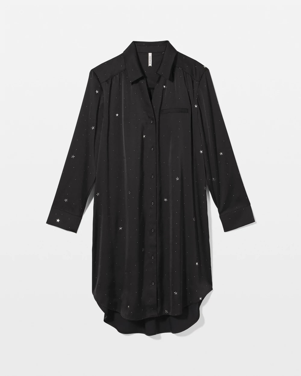 SILVER DEW DROP/BLACK Long-Sleeve Sleep Shirt