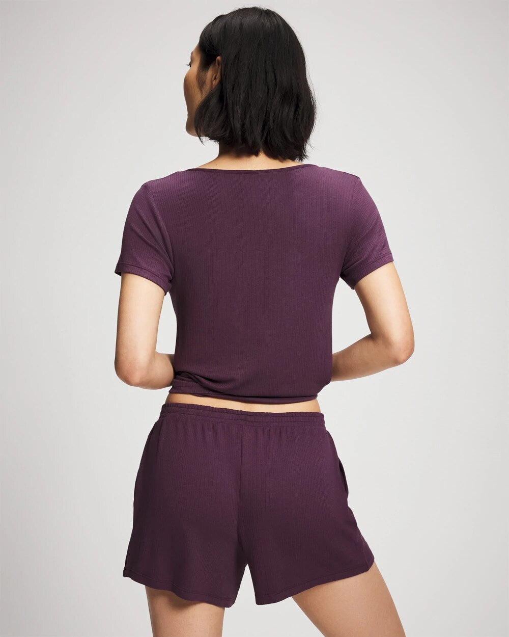 PLUM PERFECT Lightweight Rib Knit Pajama Shorts