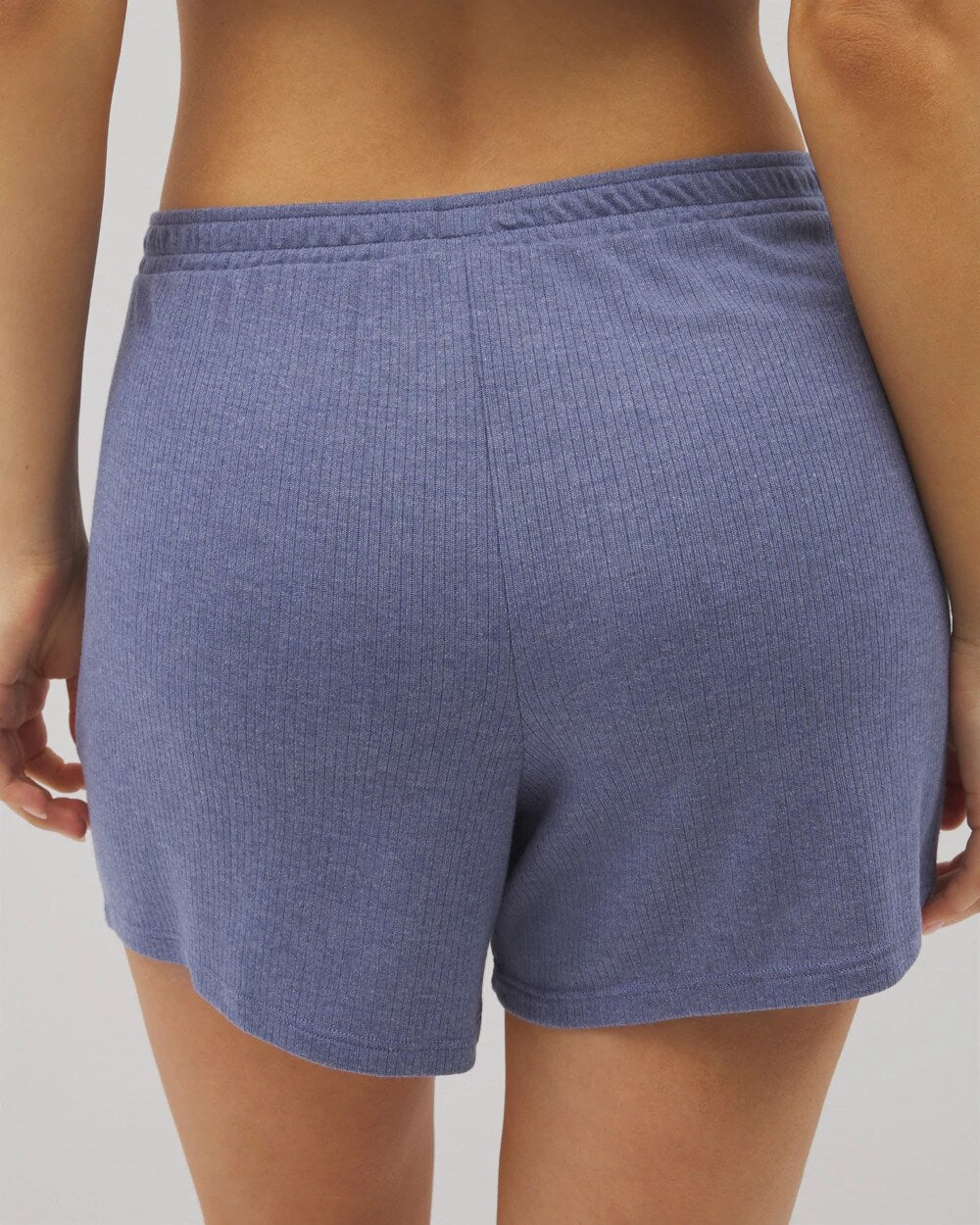 HEATHER DUSK Lightweight Rib Knit Pajama Shorts