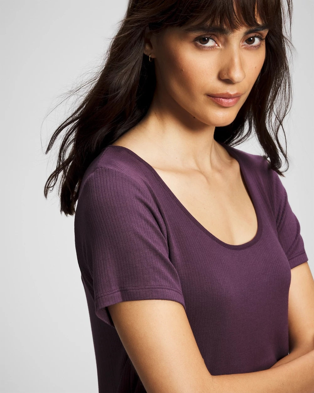 PLUM PERFECT Lightweight Rib Knit Short Sleeve Pajama Tee