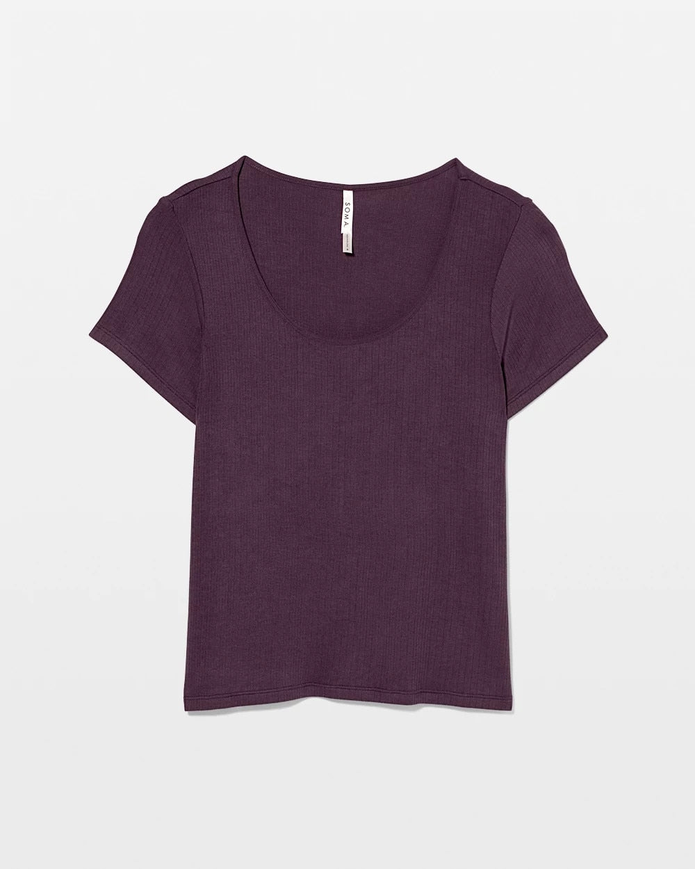 PLUM PERFECT Lightweight Rib Knit Short Sleeve Pajama Tee
