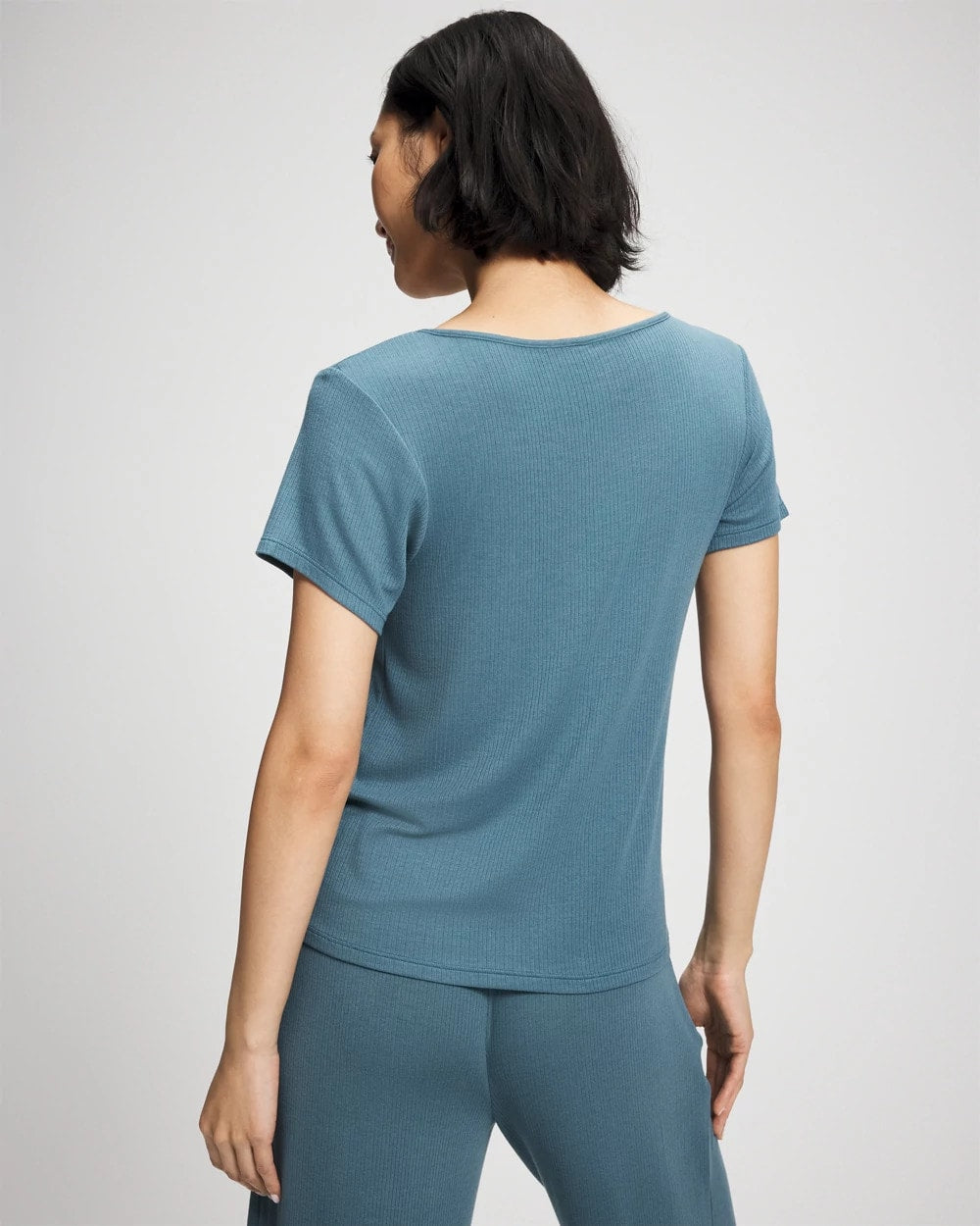 TAPESTRY Lightweight Rib Knit Short Sleeve Pajama Tee