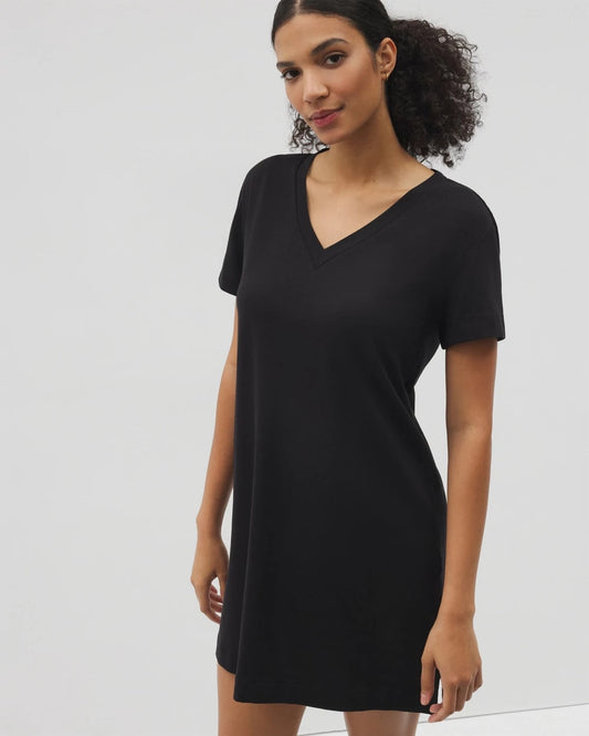 BLACK Short-Sleeve Sleepshirt