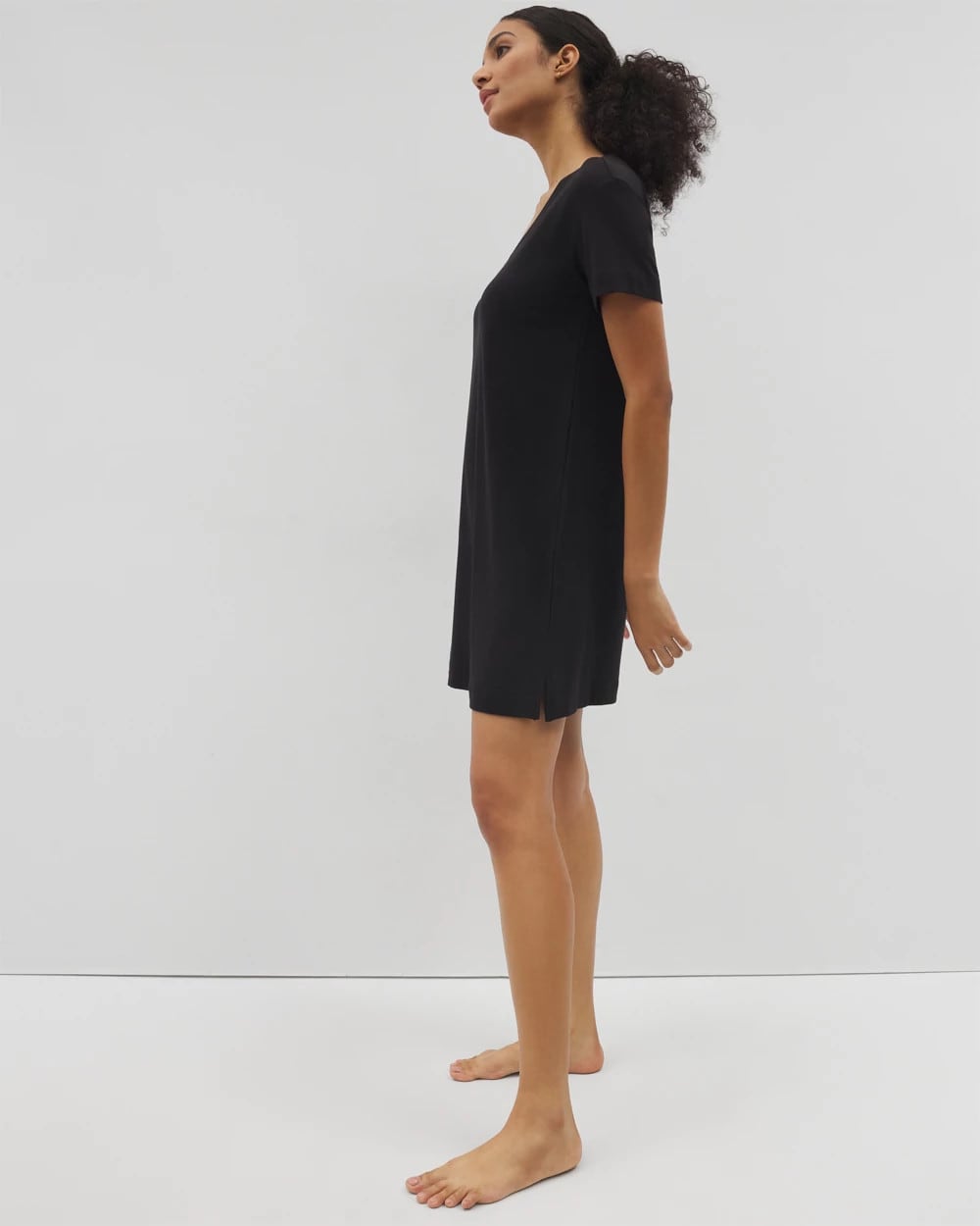 BLACK Short-Sleeve Sleepshirt
