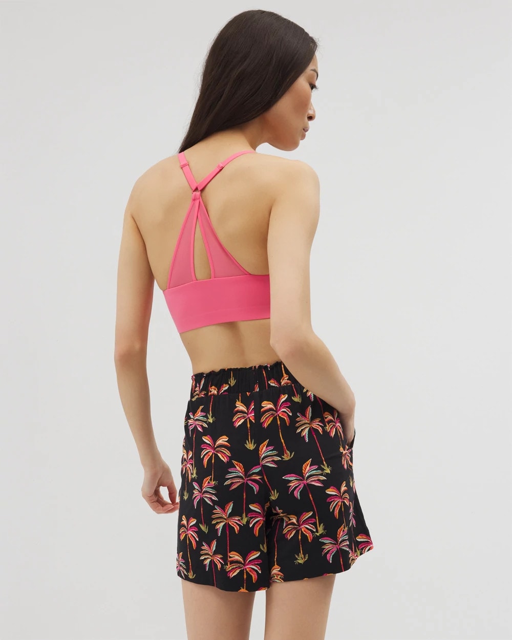 SHAKE YOUR PALM PALMS BLK Long Pajama Shorts