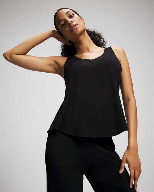 BLACK V-Neck Pajama Tank