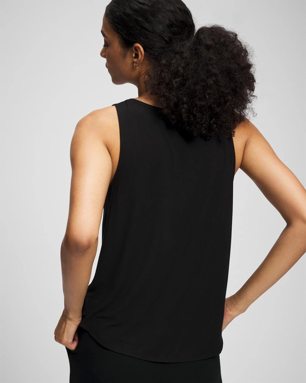 BLACK V-Neck Pajama Tank