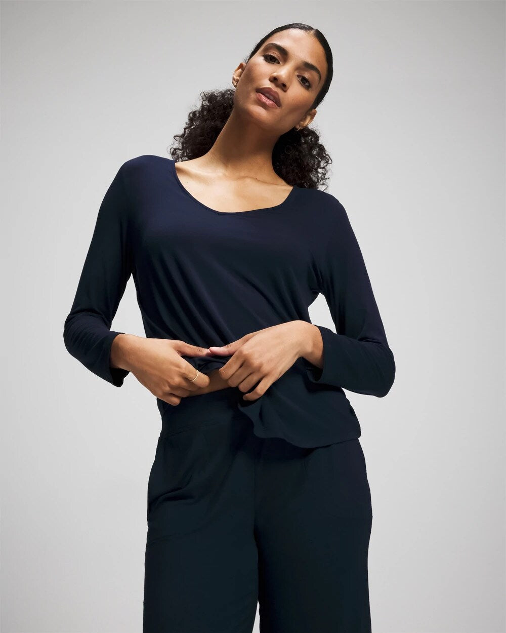 NIGHTFALL NAVY Long-Sleeve Pajama Top