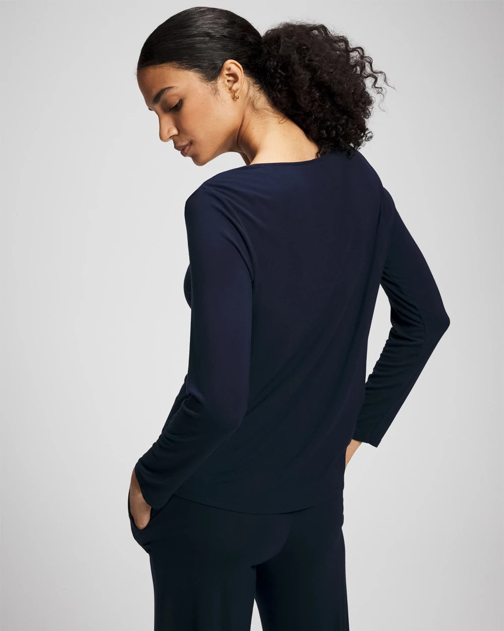 NIGHTFALL NAVY Long-Sleeve Pajama Top