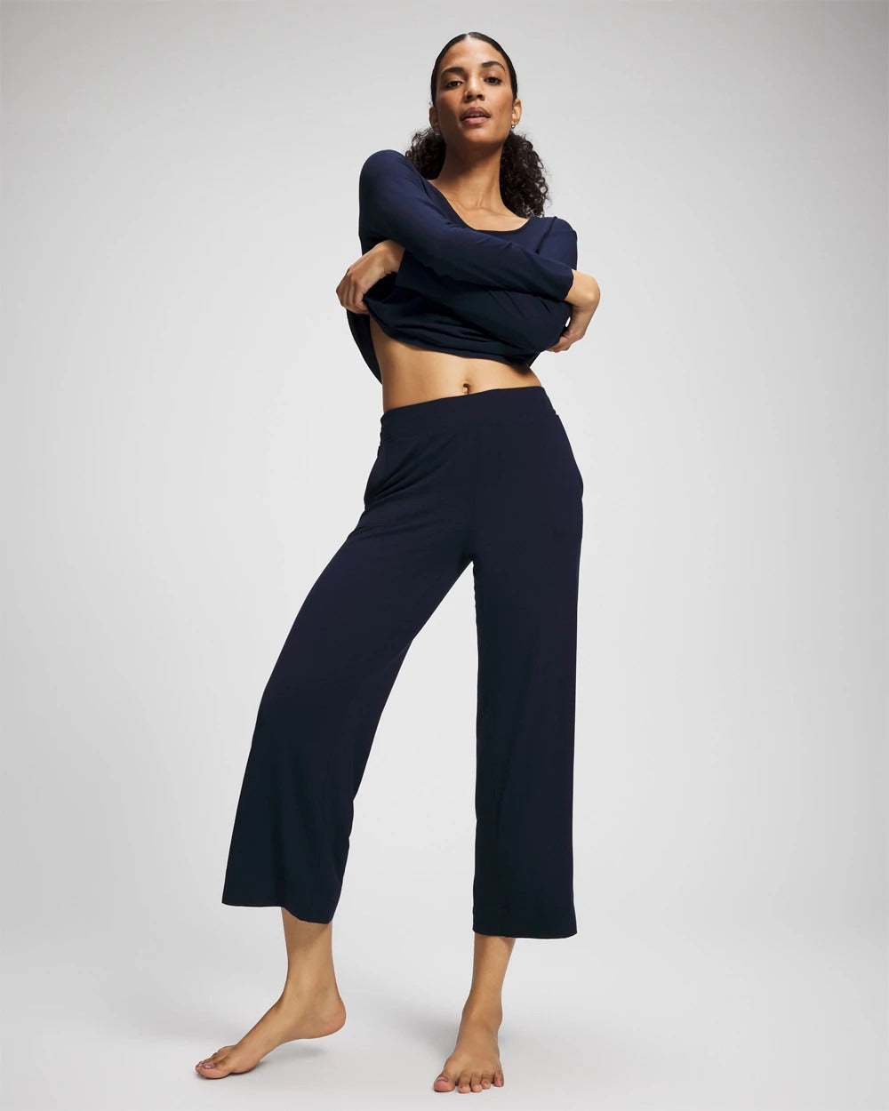 NIGHTFALL NAVY Cropped Pajama Pants