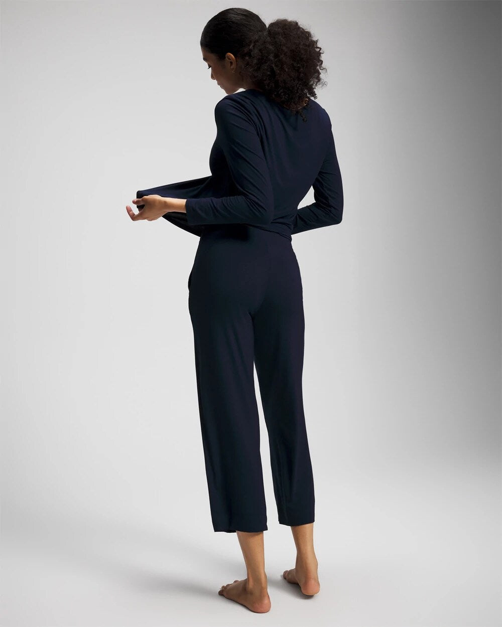 NIGHTFALL NAVY Cropped Pajama Pants