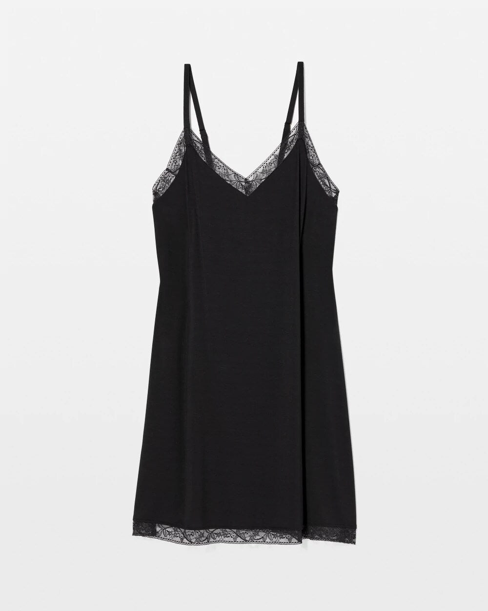BLACK Lace Trim Chemise