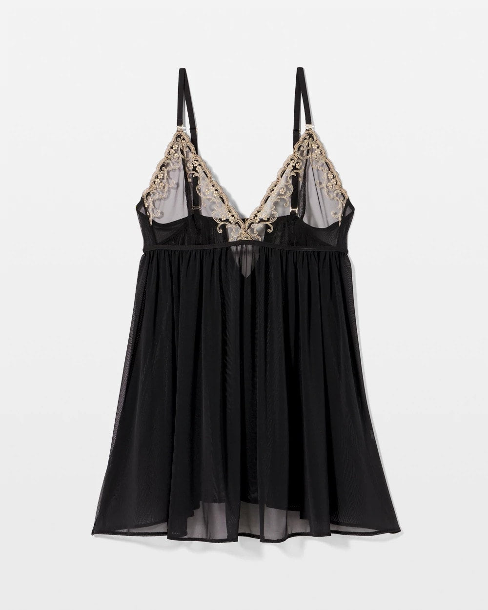 BLACK Venice Lace Babydoll Chemise