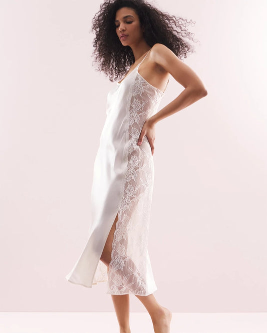 IVORY Soma's Sexiest Silk Lace Gown