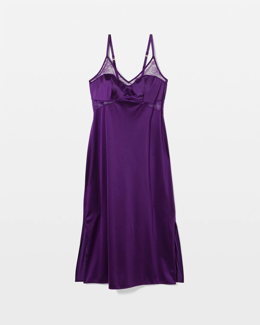 MAJESTIC PURPLE Lace Midi Nightgown