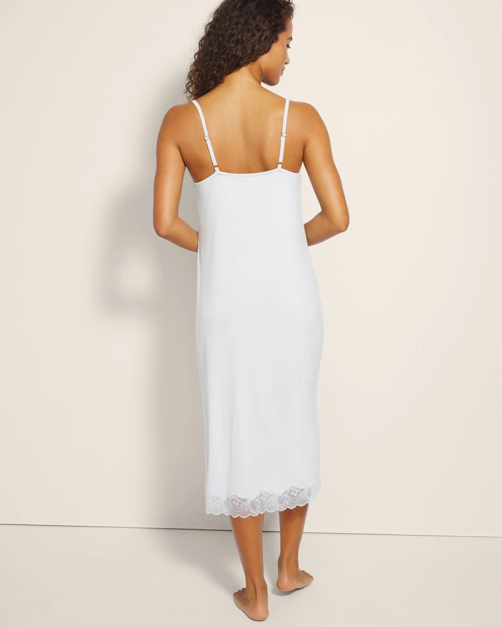 BLUE MIST Lace-Trim Midi Gown