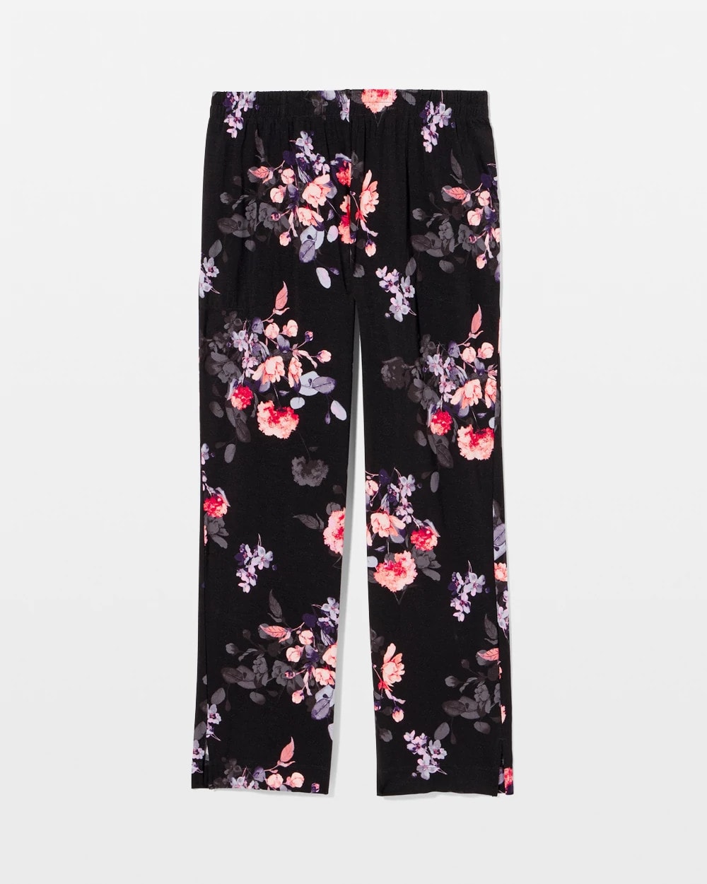 FLORAL DREAMS BLACK Ankle Pajama Pants