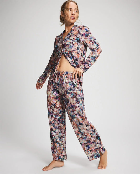 PETAL MOSAIC PETROL Ankle Pajama Pants