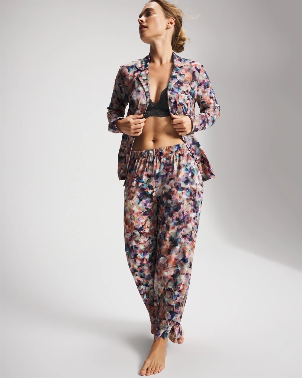 PETAL MOSAIC PETROL Ankle Pajama Pants