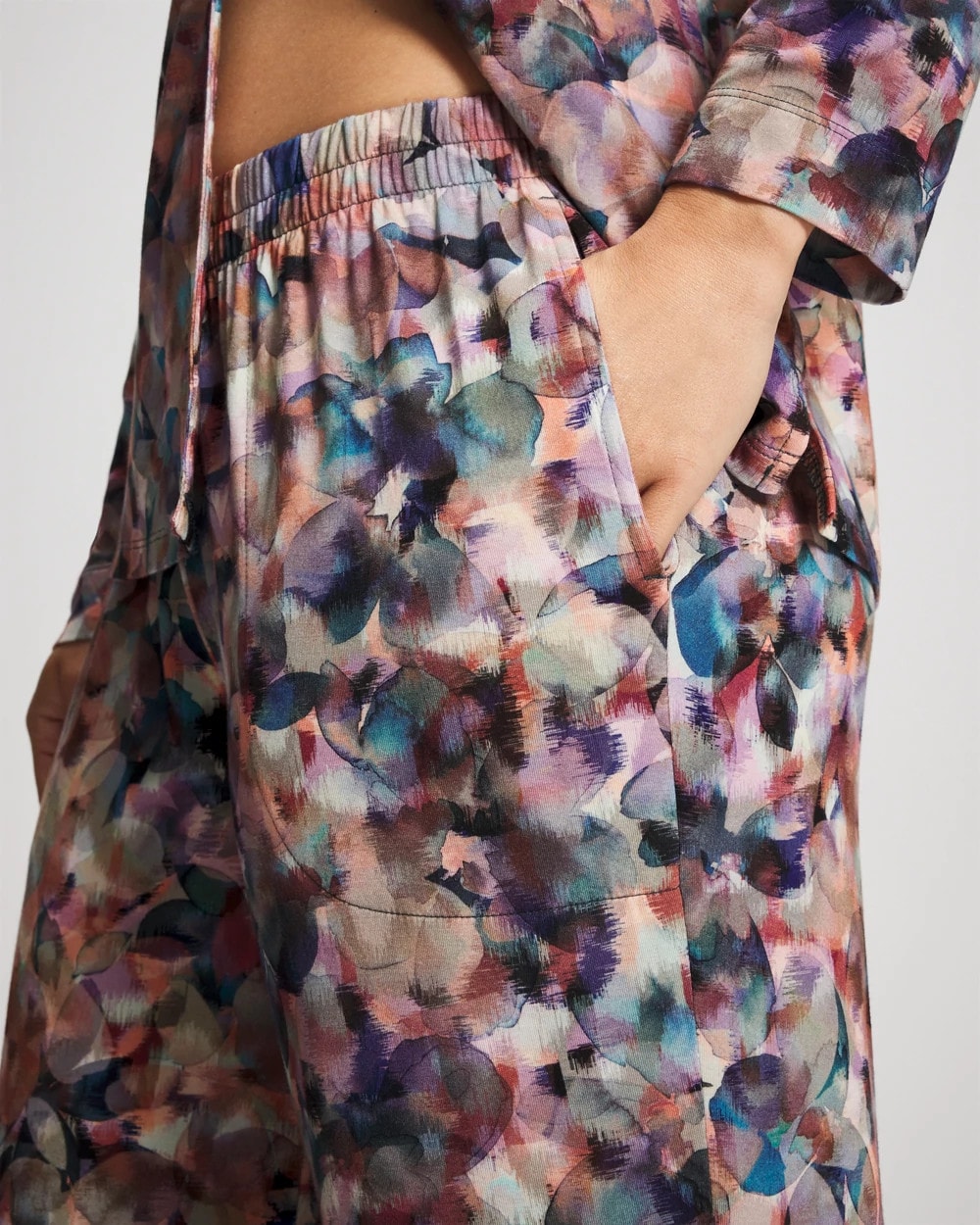 PETAL MOSAIC PETROL Ankle Pajama Pants