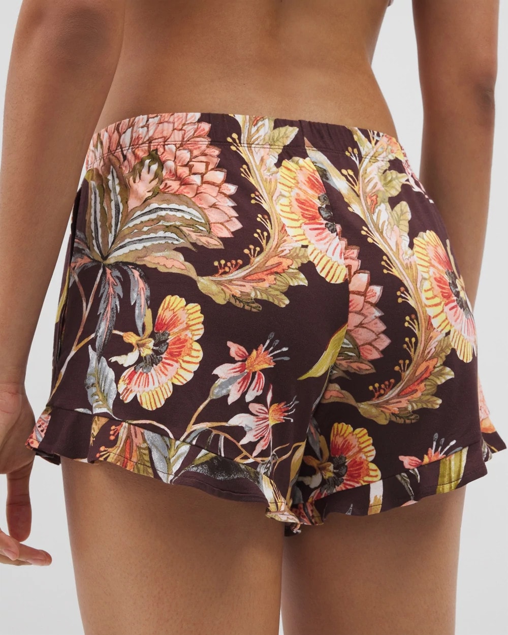 PARROT-DISO PLUME G PLUM Ruffle Pajama Shorts