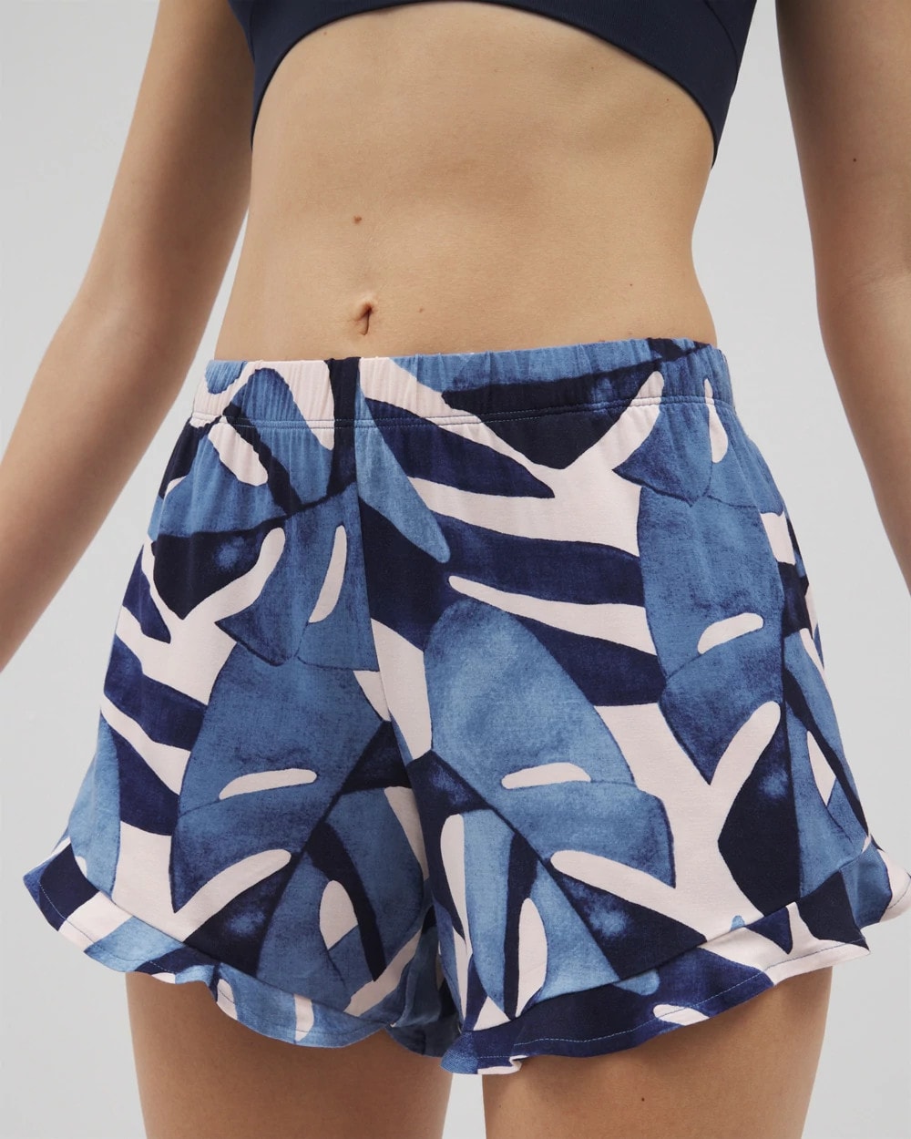 TROPICAL BREEZE SKY Ruffle Pajama Shorts