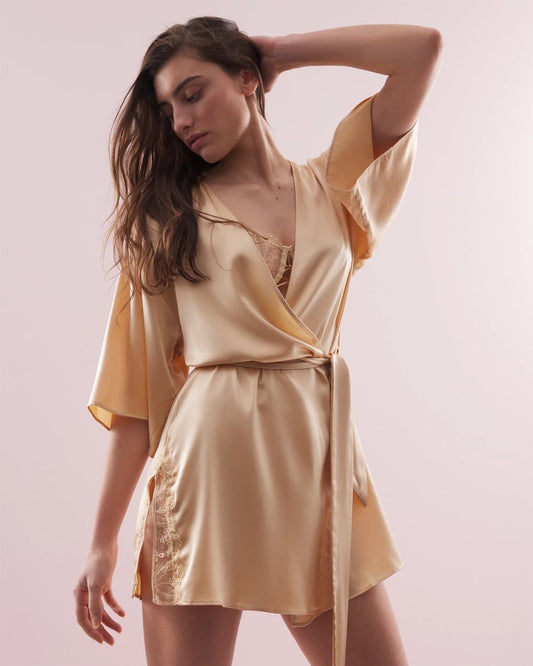 MAPLE SUGAR Silk Short Robe