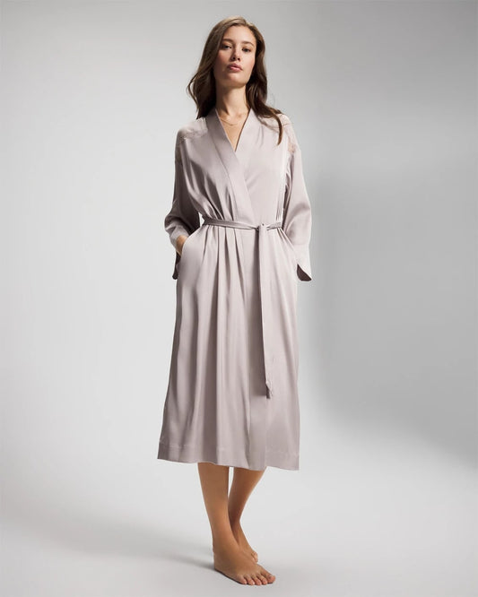 GRAY GLASS Lace Long Robe