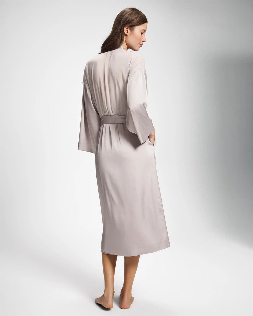 GRAY GLASS Lace Long Robe