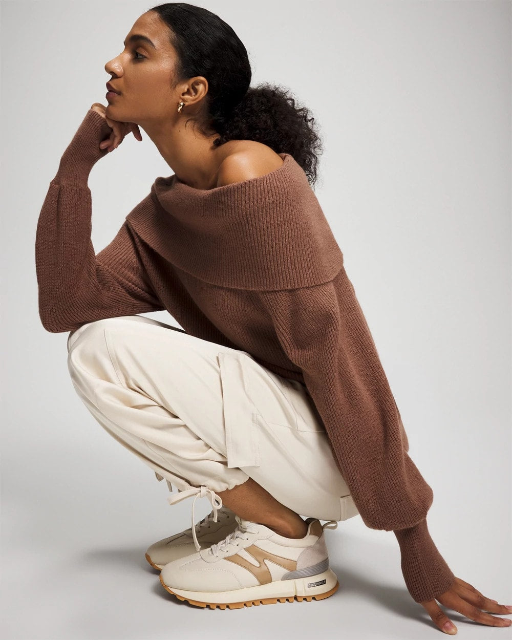 CARDAMOM Premier Knit off the Shoulder Sweater