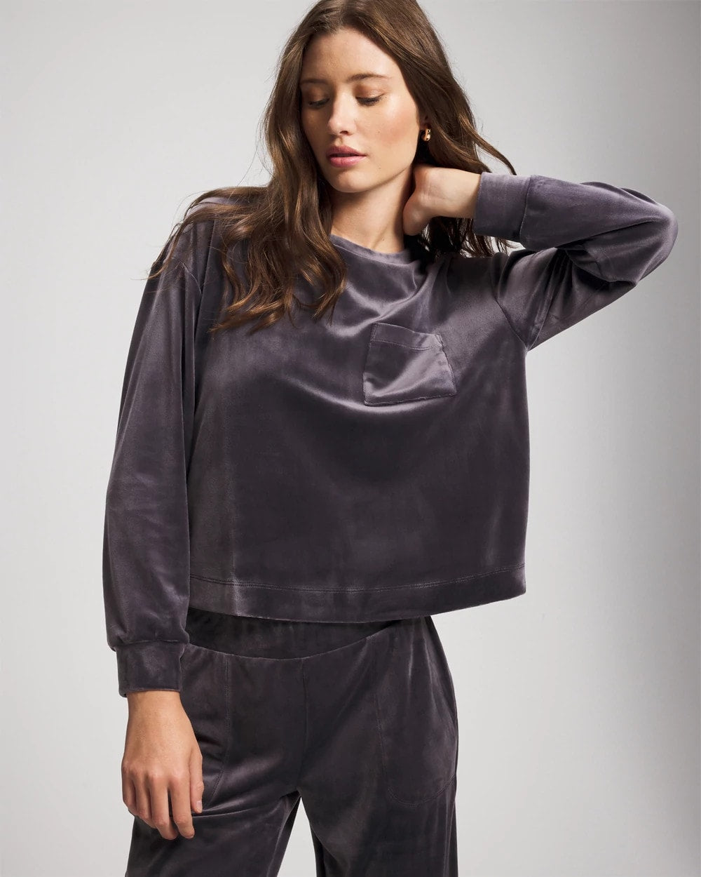 GRAY INK Velour Crewneck Sweatshirt