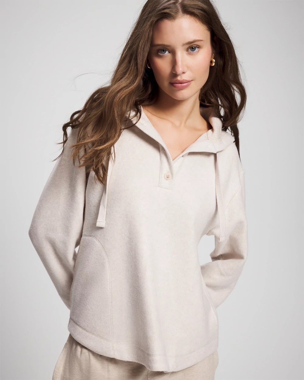 HEATHER SHELL Cloud Fleece Oversized Hooded Sweater
