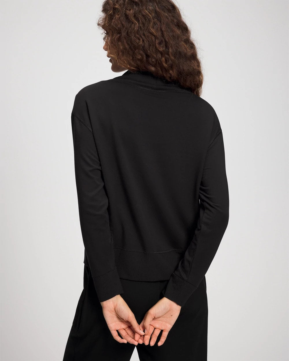BLACK Ultrasoft Fleece Relaxed Funnel Neck Sweatshirt