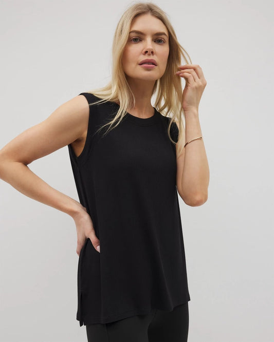 BLACK Rib Knit Sleeveless Top