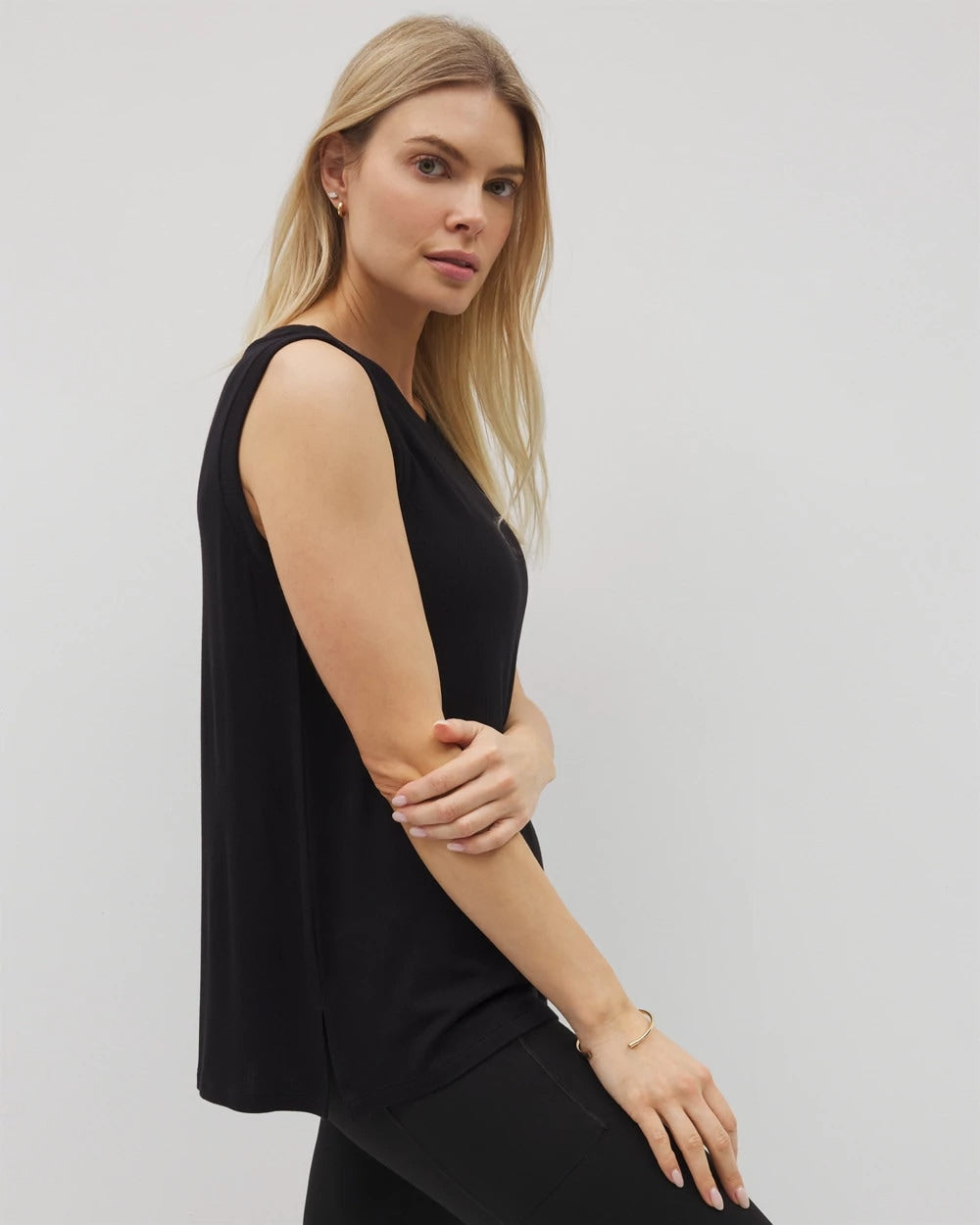 BLACK Rib Knit Sleeveless Top