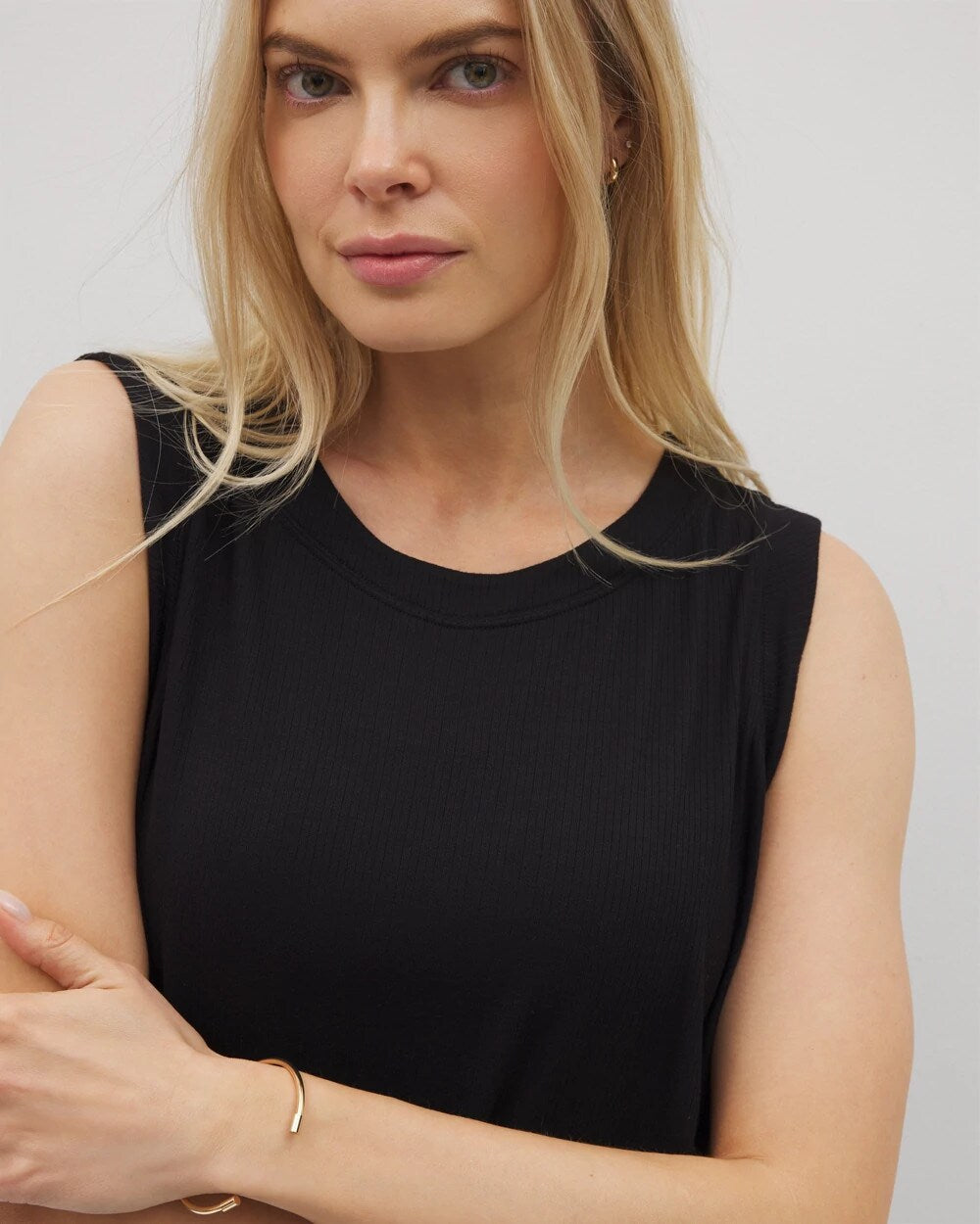 BLACK Rib Knit Sleeveless Top