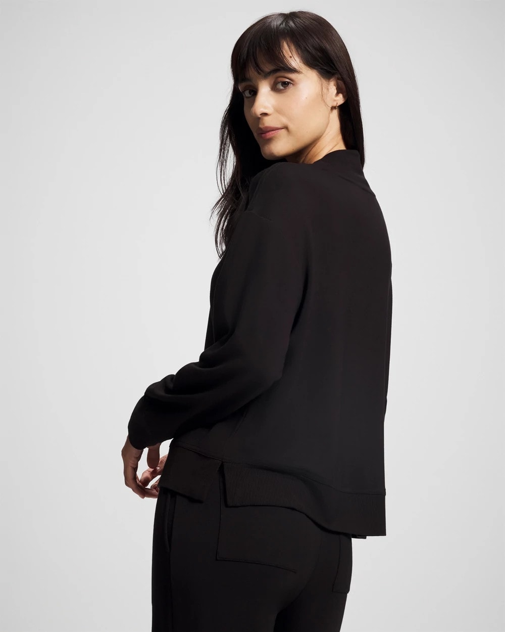 BLACK Ultrasoft Fleece Quarter Zip Sweatshirt