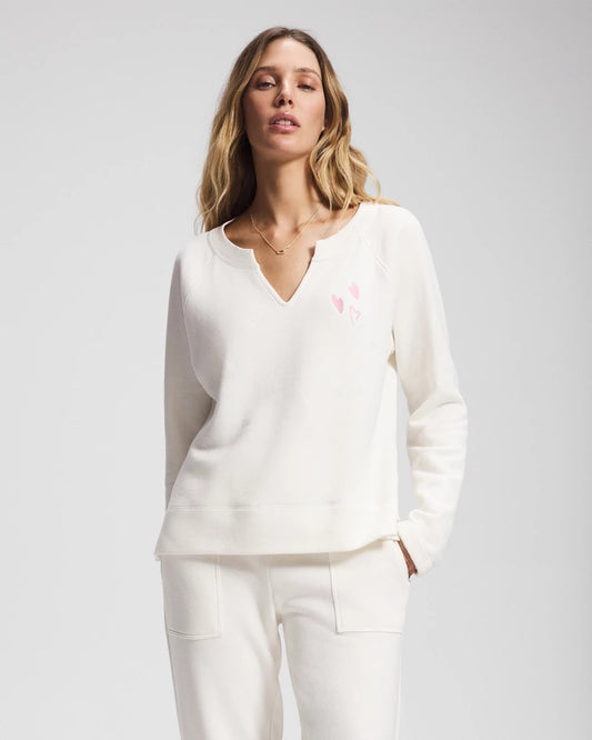 SHEA Essential Terry V-Neck Sweatshirt