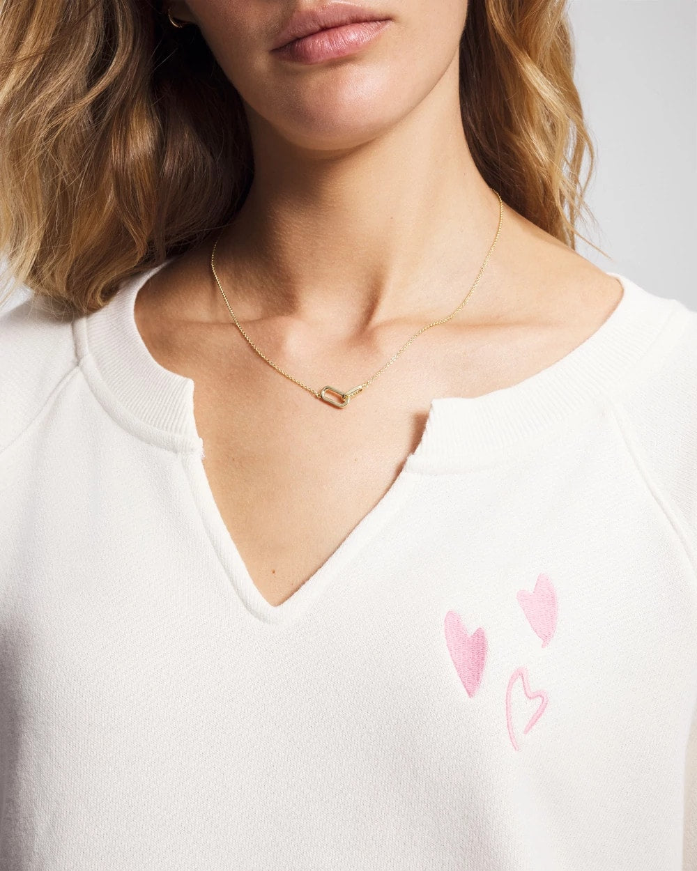 SHEA Essential Terry V-Neck Sweatshirt