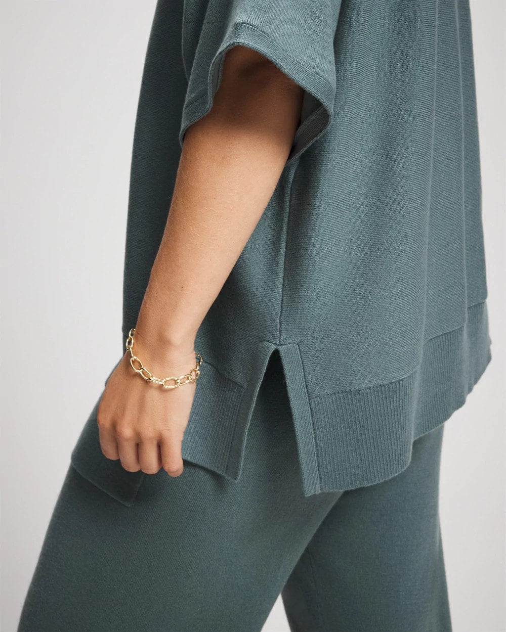 BLUE INSTINCT Premier Knit Sweater Collared Top