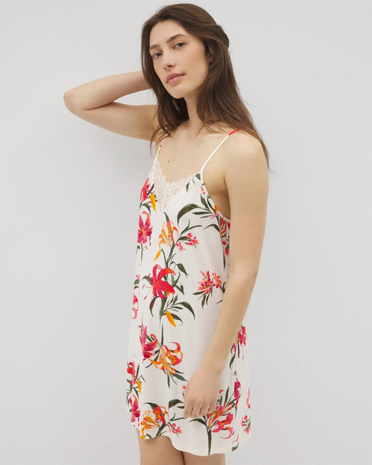LE TIGRE FLORA CHAMPAGNE Lace Trim Chemise