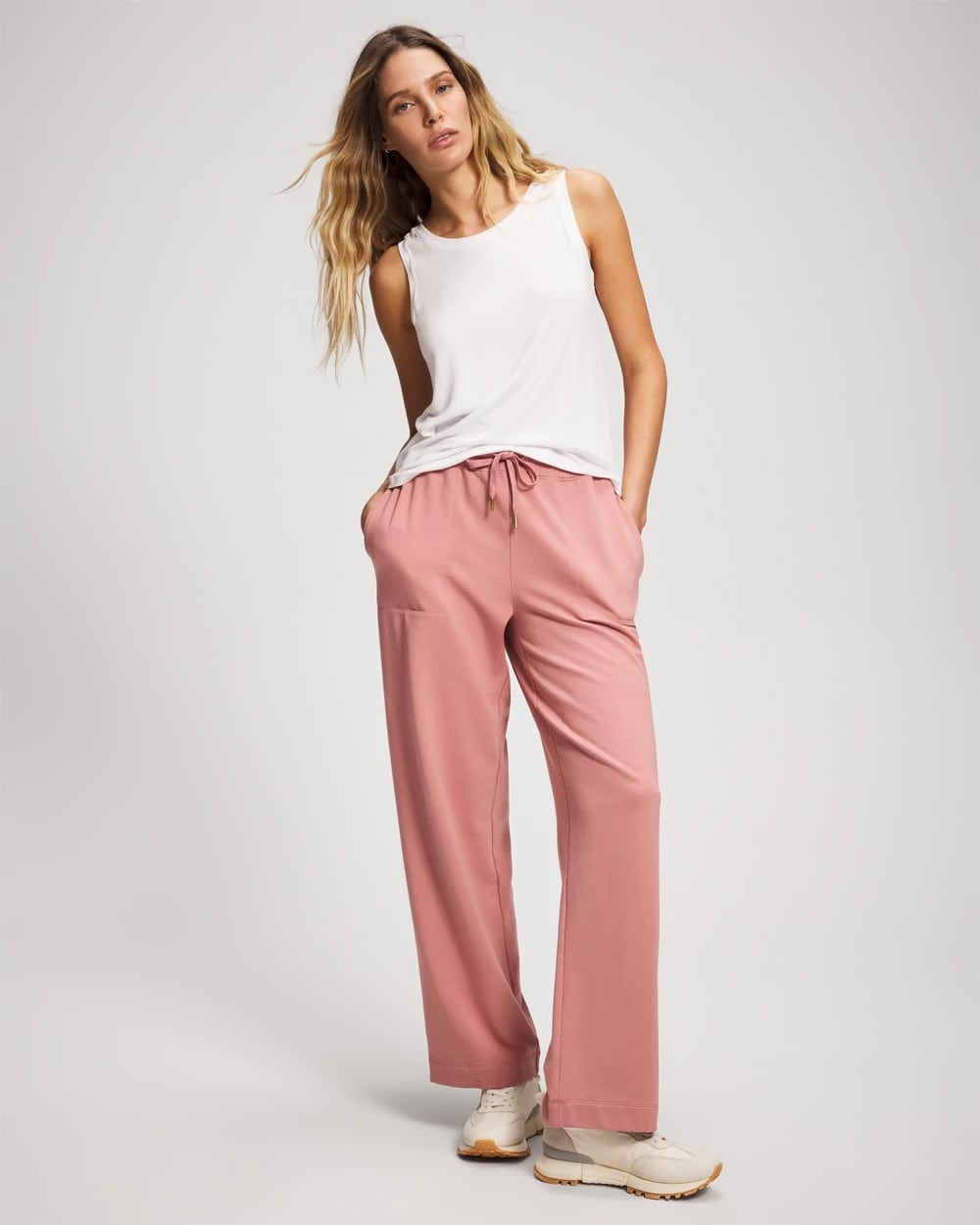 CINDER ROSE Essential Terry Straight Leg Pants