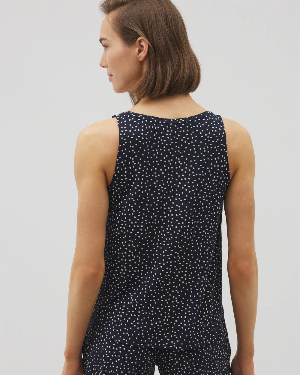 DOT OBSESSED NAVY Printed V-Neck Pajama Tank